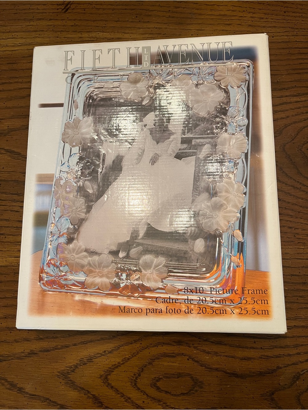 Fifth Avenue Natalie Floral Glass 8x10 Picture Frame, new